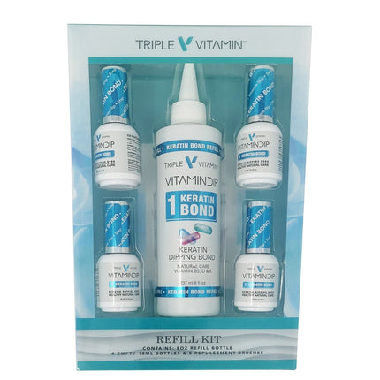 Triple Vitamin - Dip System Refill Kit: Bond, Base, Activator, Top (8oz)