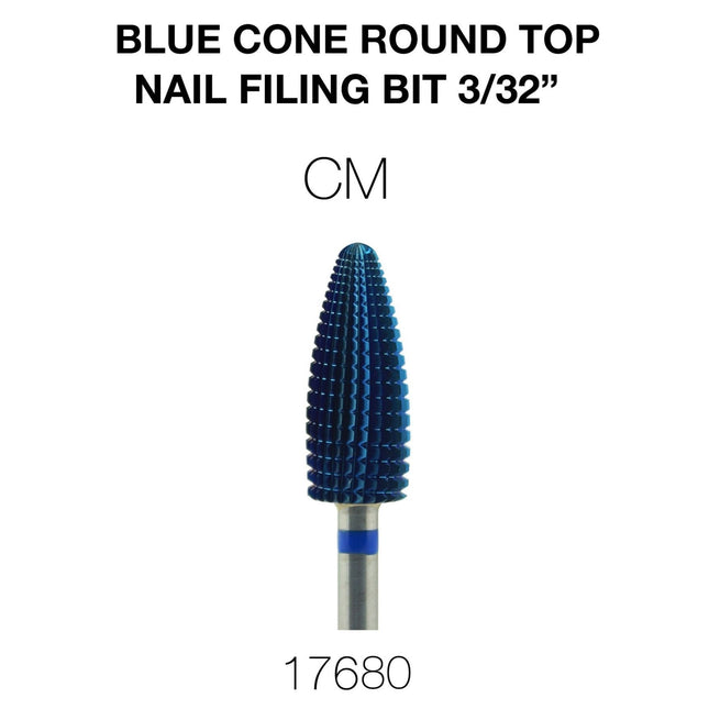 Cre8tion - Blue Cone Round Top - Nail Filing Bit - 3/32