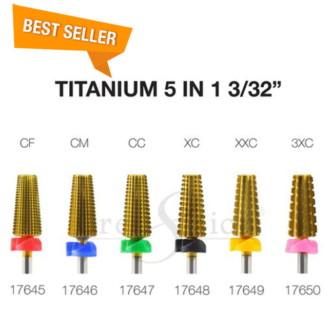 Cre8tion - Titanium 5 in 1 Nail Filing Bit 3/32