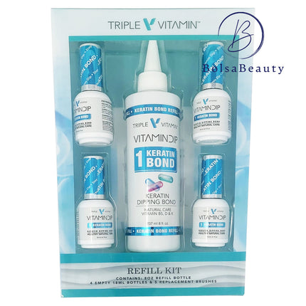 Triple Vitamin - Dip System Refill Kit: Bond, Base, Activator, Top (8oz)
