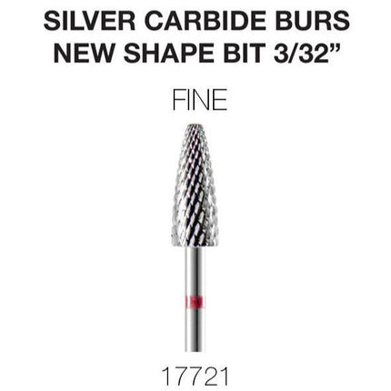 Cre8tion - Silver Carbide Burs - New Shape Bit - Fine 3/32