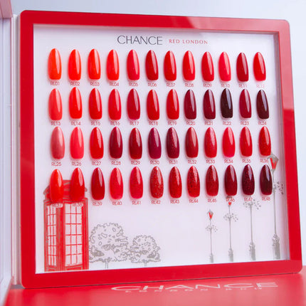 Chance Red London Collection 0.5oz - 48 Colors w/ 1 Color Booklet, 1 Color Board & 24 Top Diamond 0.5oz