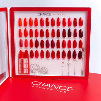 Chance Red London Collection 0.5oz - 48 Colors w/ 1 Color Booklet, 1 Color Board & 24 Top Diamond 0.5oz