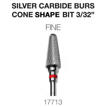 Cre8tion - Silver Carbide Burs - Cone Sharp Bit - Fine 3/32