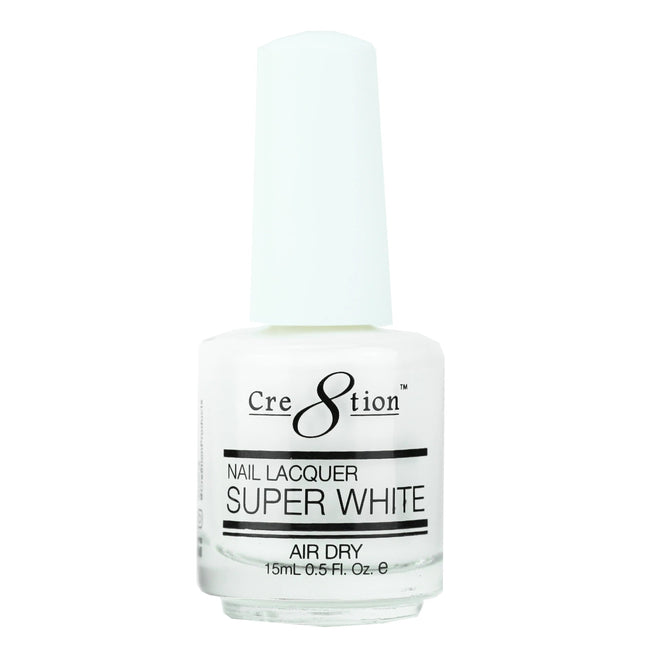 Cre8tion - Lacquer Base, Top, Super White, Black (15ml)