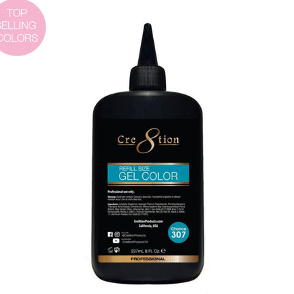 Cre8tion - Gel Color Refill: Base, White, Black, Pink, Chance... (8oz)