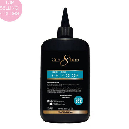 Cre8tion - Gel Color Refill: Base, White, Black, Pink, Chance... (8oz)