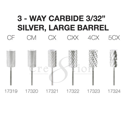 Cre8tion - Carbide Silver - Small & Large 3/32 - 3Way