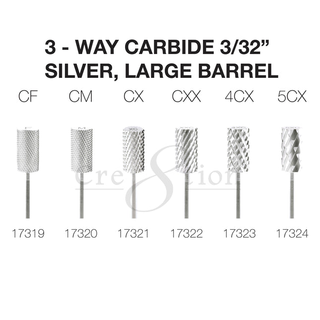 Cre8tion - Carbide Silver - Small & Large 3/32 - 3Way