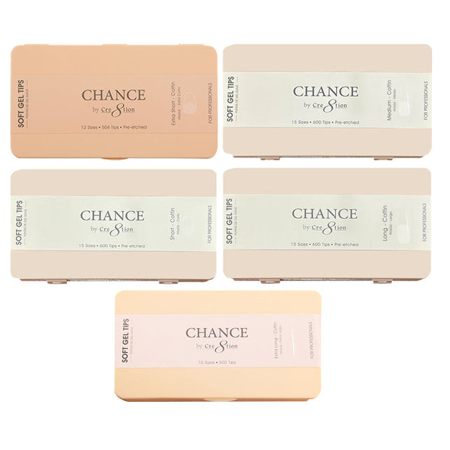 Chance - Coffin Soft Tips Box 600pcs (XS, S, M, L, XL)