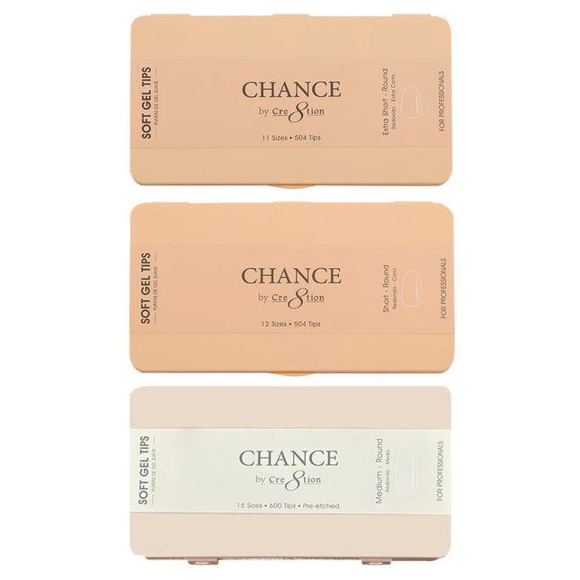 Chance - Round Soft Tips Box 600pcs (XS, S, M, L, XL)