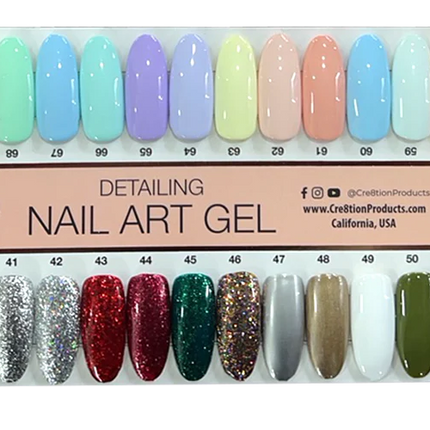 Cre8tion - Detail Nail Art Gel - Full Set 93 Colors (#01 - #93)