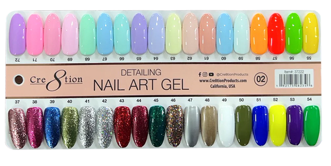 Cre8tion - Detail Nail Art Gel - Full Set 93 Colors (#01 - #93)
