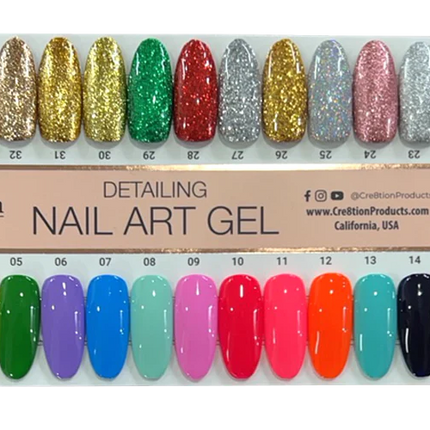Cre8tion - Detail Nail Art Gel Full Set Chart 01 (#01 - #36)