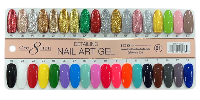 Cre8tion - Detail Nail Art Gel Full Set Chart 01 (#01 - #36)