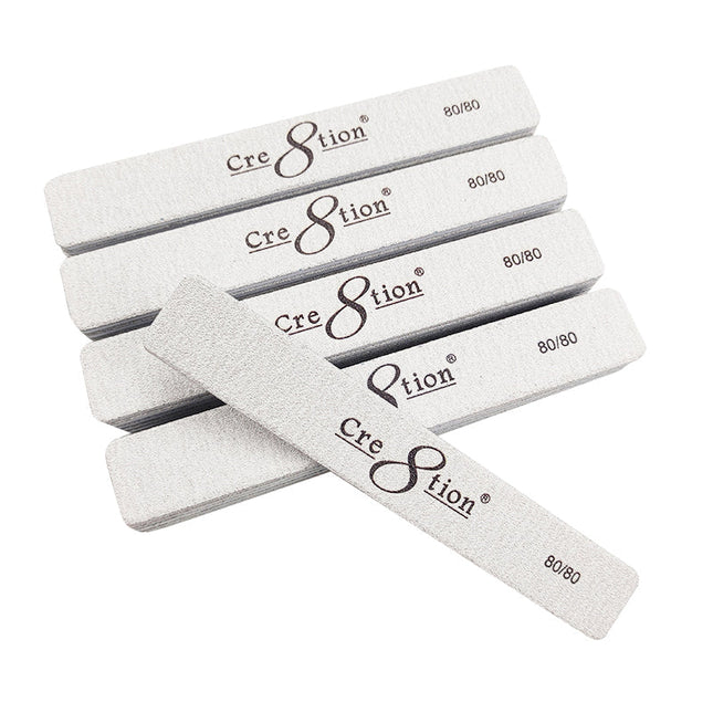 Cre8tion - Jumbo Nail File 50pcs (White/ Zebra)
