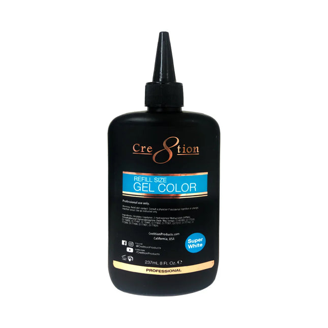 Cre8tion - Gel Super White, Super Black Refill (8oz)
