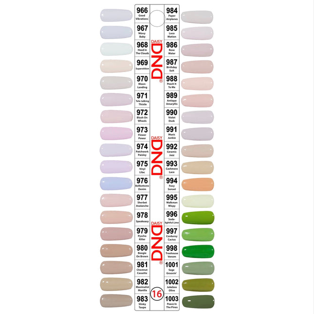 DND - Gel & Lacquer Duo Full Set 36 Colors (#11, #12, #13, #14, #15, #16)