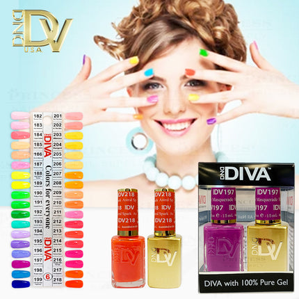 DND - DIVA Gel & Lacquer Duo Full Set 36 Colors (#182 - #218)