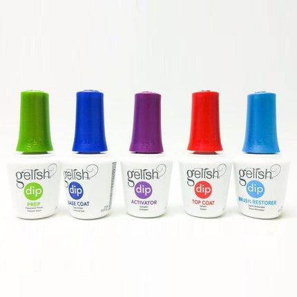 Gelish - Dip System: Prep, Base, Activator, Top, Brush Restorer (15ml)