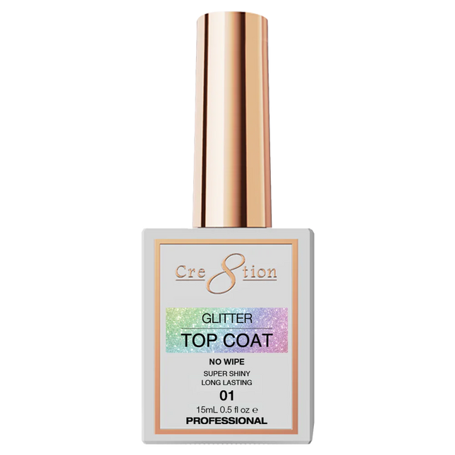 Cre8tion Glitter Top Coat Gel 0.5oz