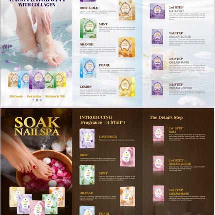 Soak Nail Spa Deluxe Pedicure Kit 4in1 (60pcs/case)