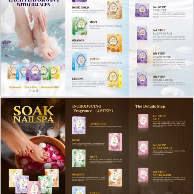 Soak Nail Spa Deluxe Pedicure Kit 5in1 (36pcs/case)