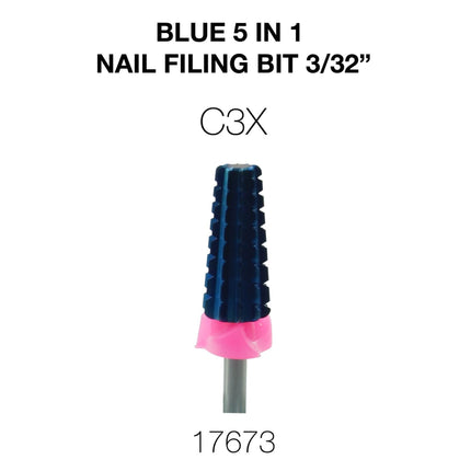Cre8tion - Blue 5 in 1 Nail Filing Bit 3/32