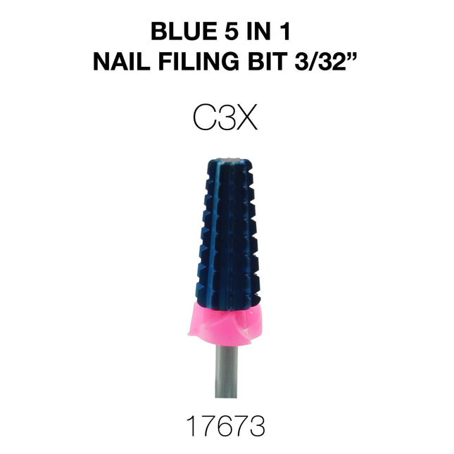 Cre8tion - Blue 5 in 1 Nail Filing Bit 3/32