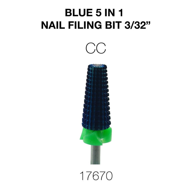 Cre8tion - Blue 5 in 1 Nail Filing Bit 3/32