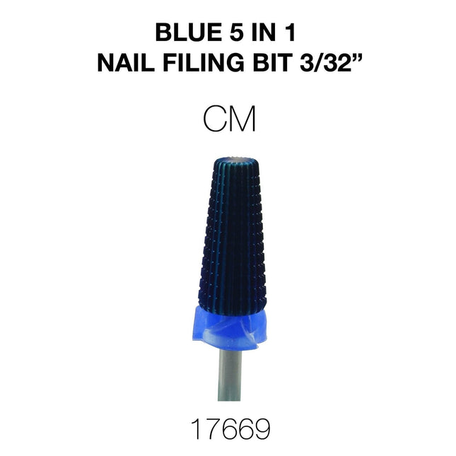 Cre8tion - Blue 5 in 1 Nail Filing Bit 3/32