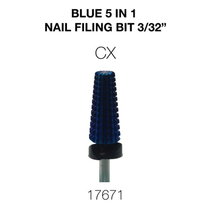 Cre8tion - Blue 5 in 1 Nail Filing Bit 3/32