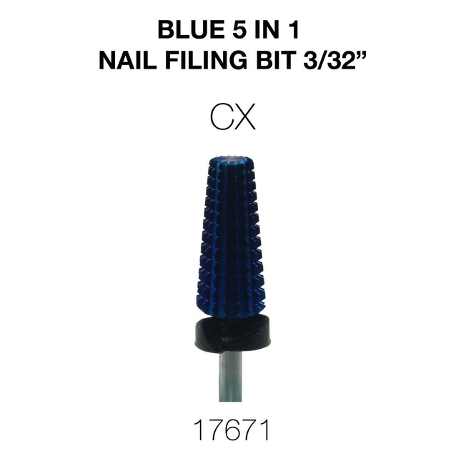 Cre8tion - Blue 5 in 1 Nail Filing Bit 3/32