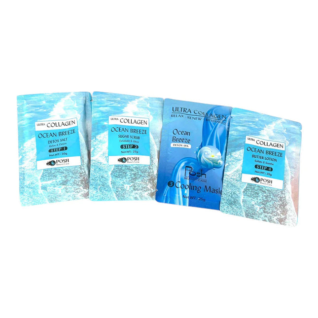 Posh Ultra Collagen 4-in-1 Pedicure/Manicure Kit - Ocean Breeze (50pcs/case)