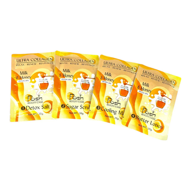 Posh Ultra Collagen 4-in-1 Pedicure/Manicure Kit - Milk & Honey (50pcs/case)