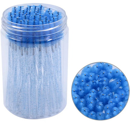 50pcs Eyelash & Eyebrow Brush Spoolies with Case