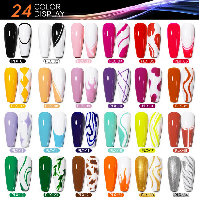 24-Color AS Gel Liner Polish for Nail Art