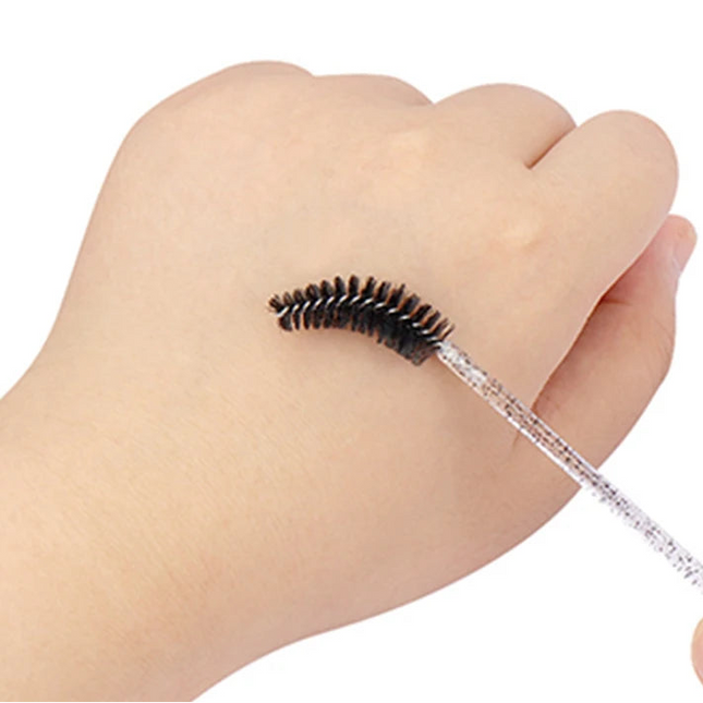 50pcs Eyelash & Eyebrow Brush Spoolies with Case