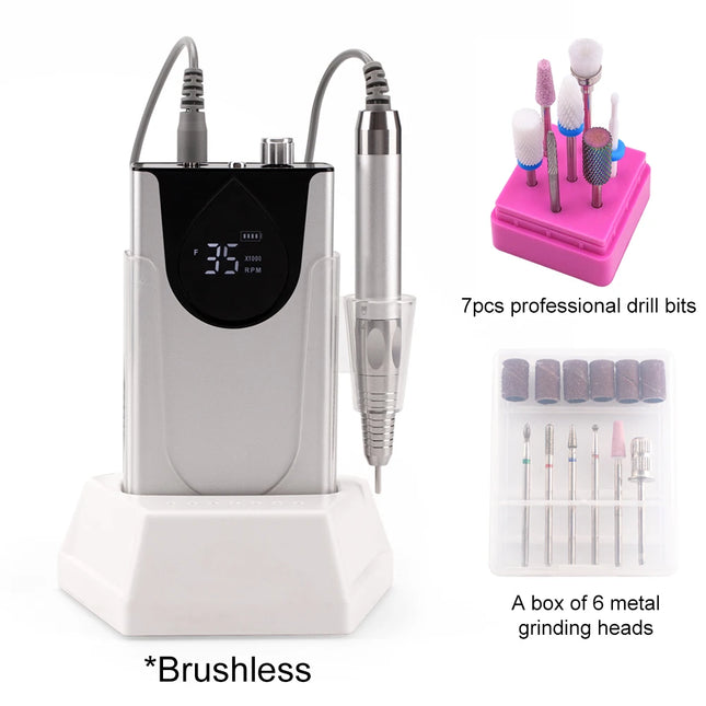 Portable Brushless Nail Drill – Aluminum