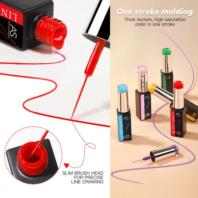 Solid Liner Nail Art Gel – Smooth, High-Pigment Colors