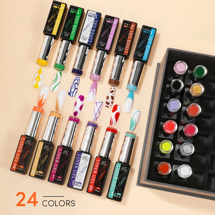 24-Color AS Gel Liner Polish for Nail Art