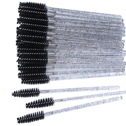 50pcs Eyelash & Eyebrow Brush Spoolies with Case