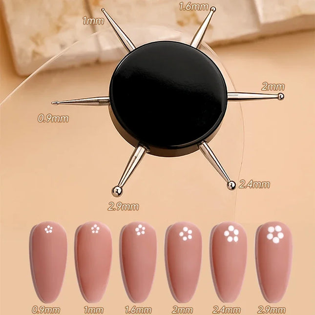 6-in-1 Nail Art Dotting & Embossing Tool