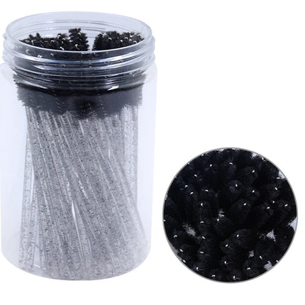 50pcs Eyelash & Eyebrow Brush Spoolies with Case