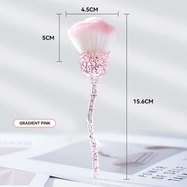 Rose-Shaped Nail Dust Brush – Super Fluffy