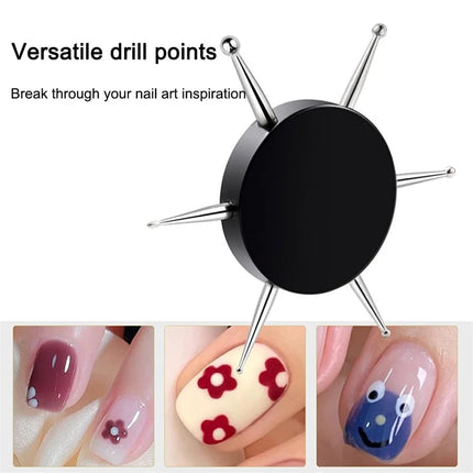 6-in-1 Nail Art Dotting & Embossing Tool