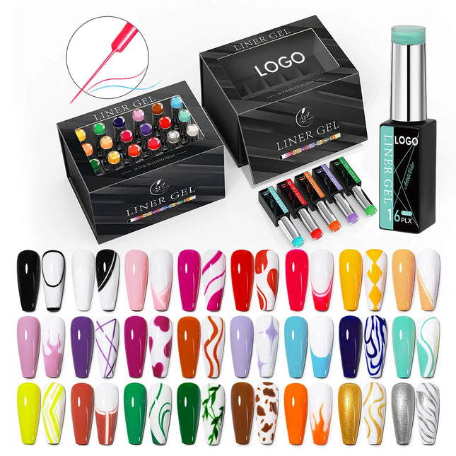 24-Color AS Gel Liner Polish for Nail Art