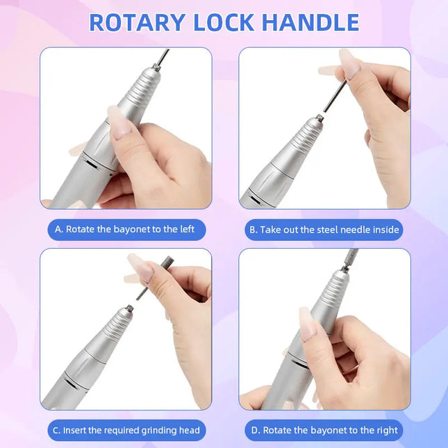 35000RPM Nail Drill Manicure Machine With LCD Display Electric Nail Sander For Acrylic Nail Gel Polish Nail Salon Equipment