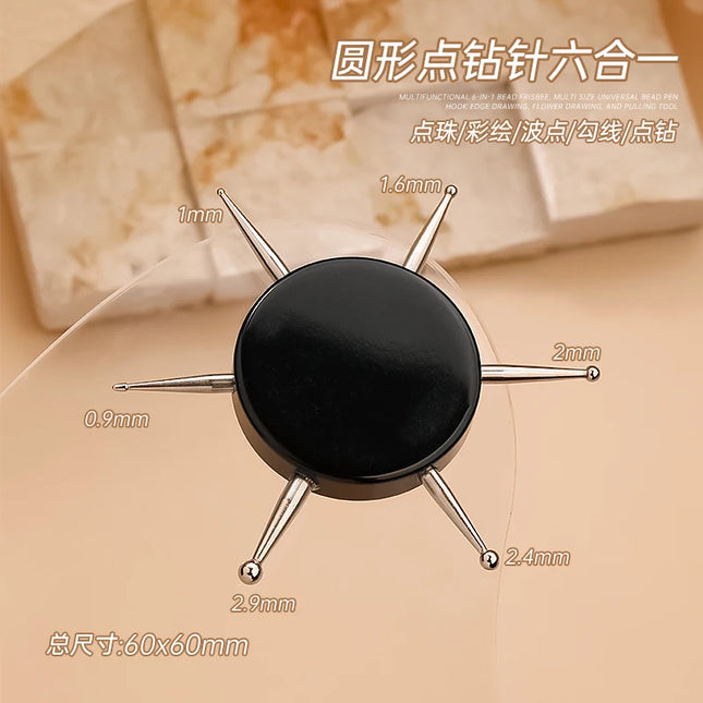 6-in-1 Nail Art Dotting & Embossing Tool