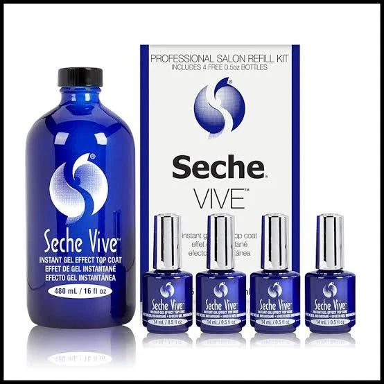 Seche - Vive Gel Effect Top Coat Refill 16oz + 4 Free 0.5oz Botllet